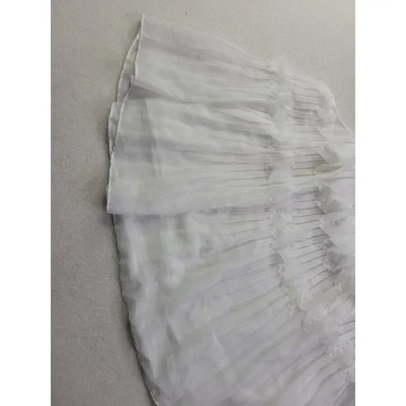 Ramy Brook Women's S White Lined Pleated Ruffle Tank Top Cropped READ - Picture 2 of 11